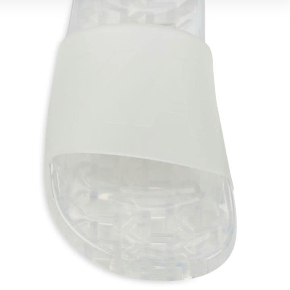 NWT Karl Lagerfeld Taylin clear monogramm pool slides new NIB SZ 8 Paris - Picture 2 of 5